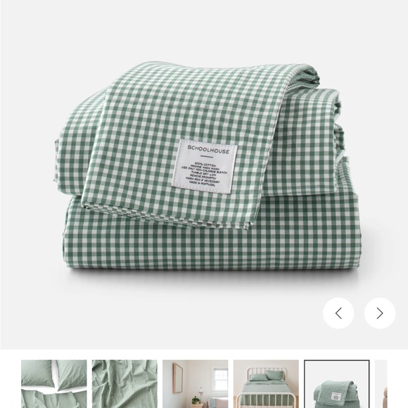 Schoolhouse Gingham Percale Sheet Set - Picture 4 of 8